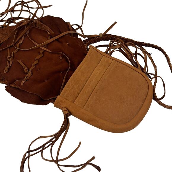 Vintage handmade Carol Kotozre deer skin leather fringe bag - Picture 6 of 10